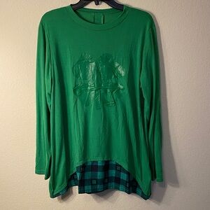 Green Long Sleeve Women's Shamrock St.Paddy’s Day Top